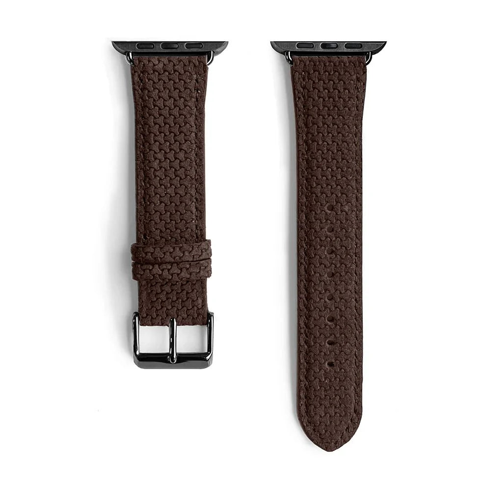 Le Graphite | Textured Genuine Leather Band (carbon fiber effect) - quickz - it