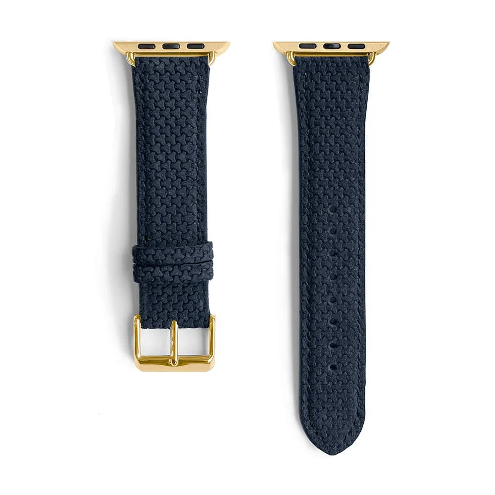 Le Graphite | Textured Genuine Leather Band (carbon fiber effect) - quickz - it