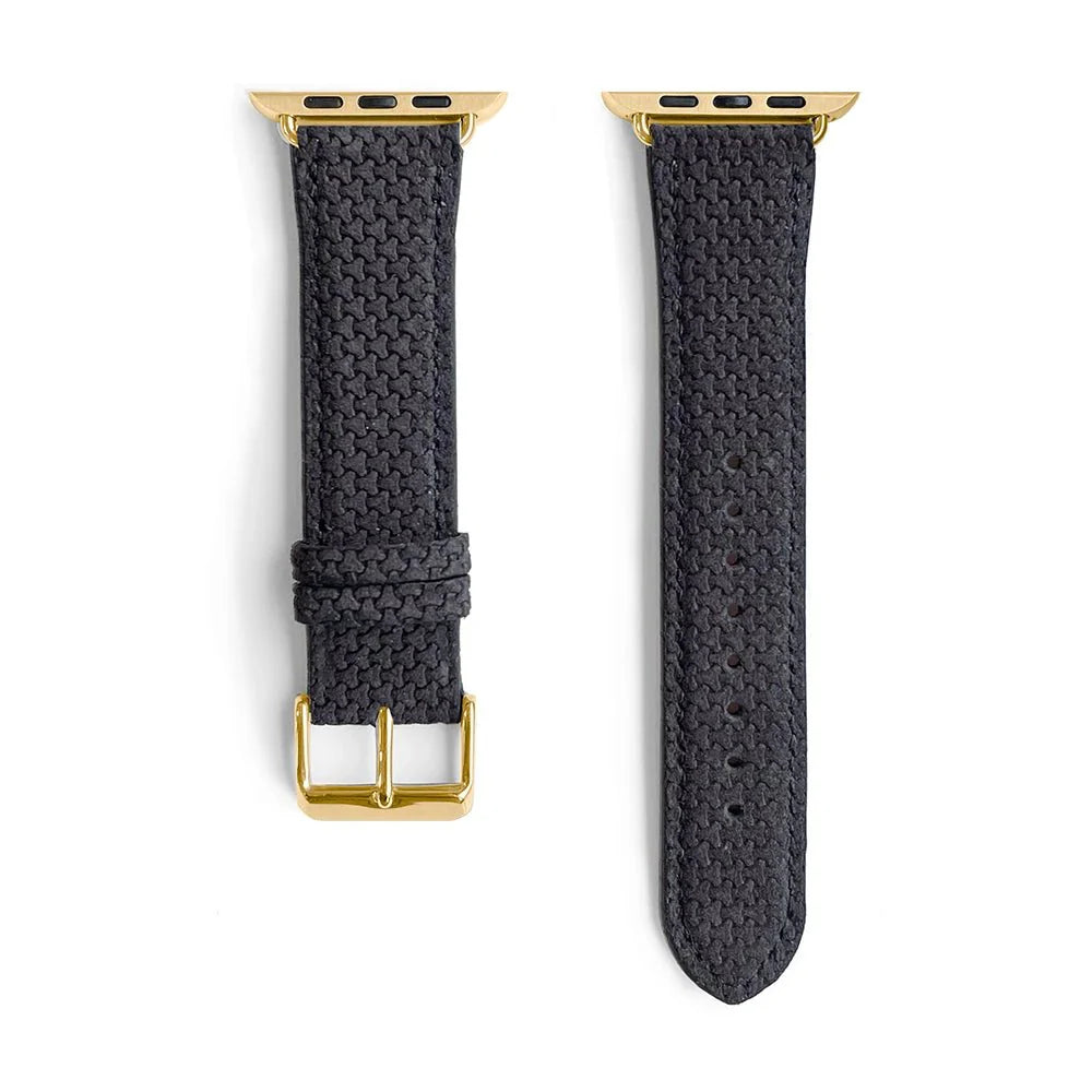 Le Graphite | Textured Genuine Leather Band (carbon fiber effect) - quickz - it