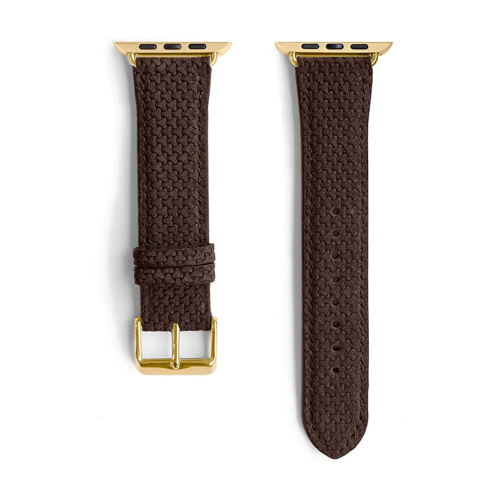 Le Graphite | Textured Genuine Leather Band (carbon fiber effect) - quickz - it