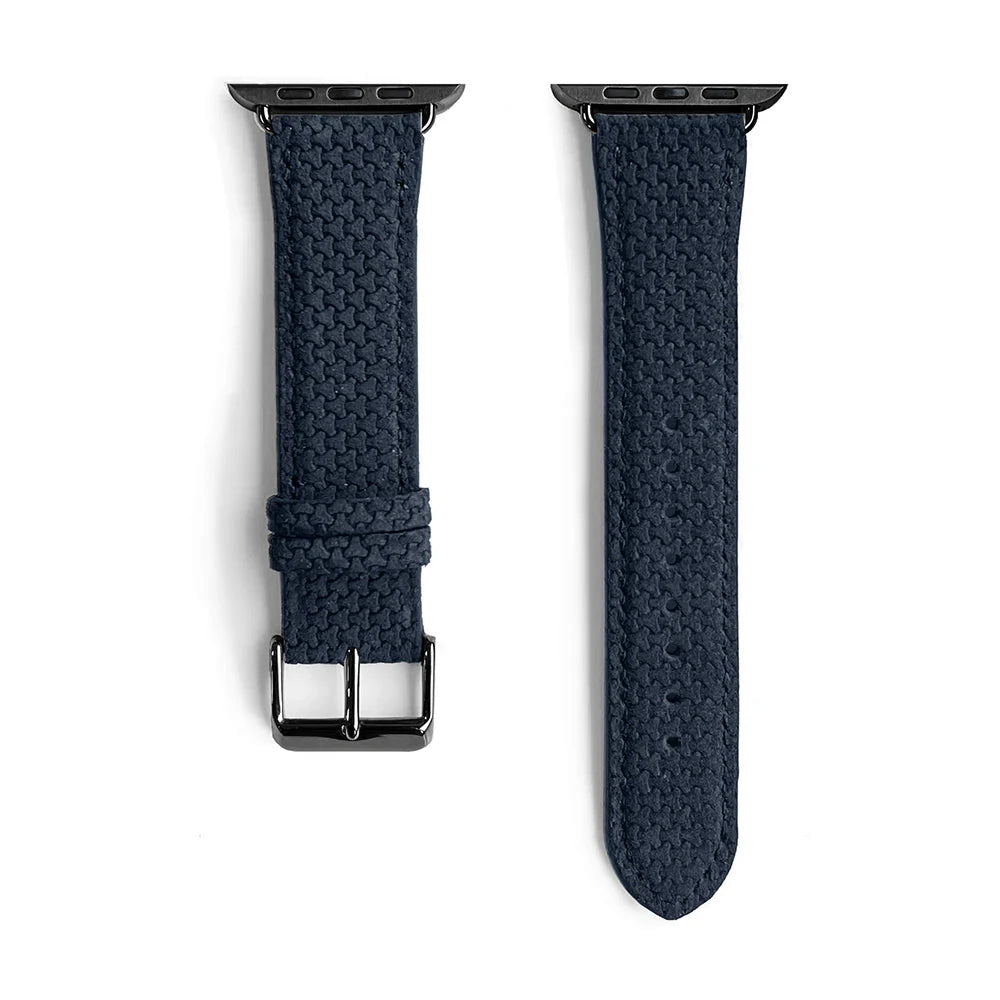 Le Graphite | Textured Genuine Leather Band (carbon fiber effect) - quickz - it
