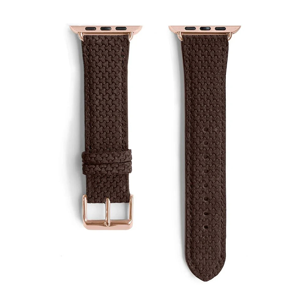 Le Graphite | Textured Genuine Leather Band (carbon fiber effect) - quickz - it