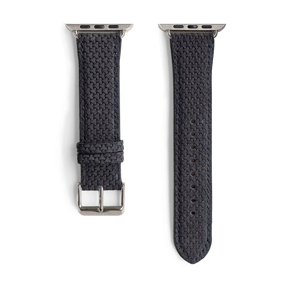 Le Graphite | Textured Genuine Leather Band (carbon fiber effect) - quickz - it