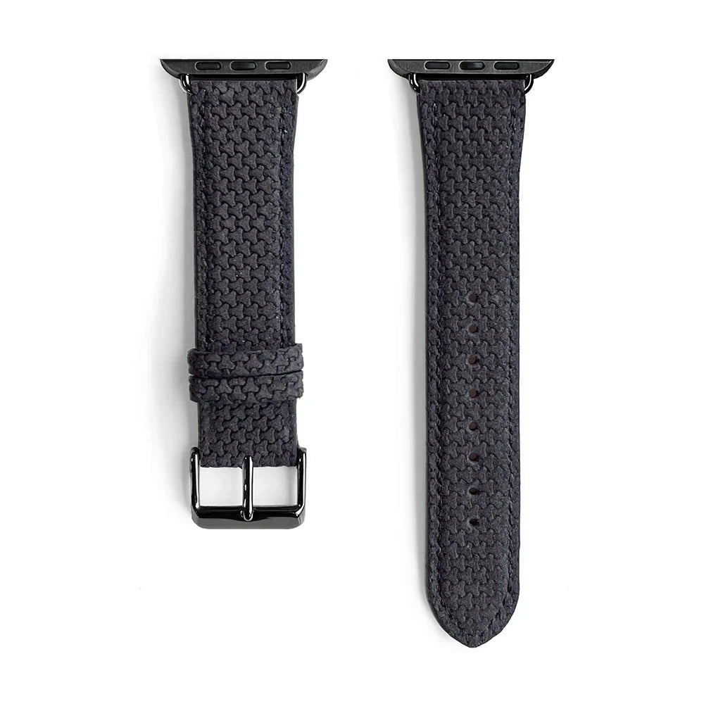 Le Graphite | Textured Genuine Leather Band (carbon fiber effect) - quickz - it
