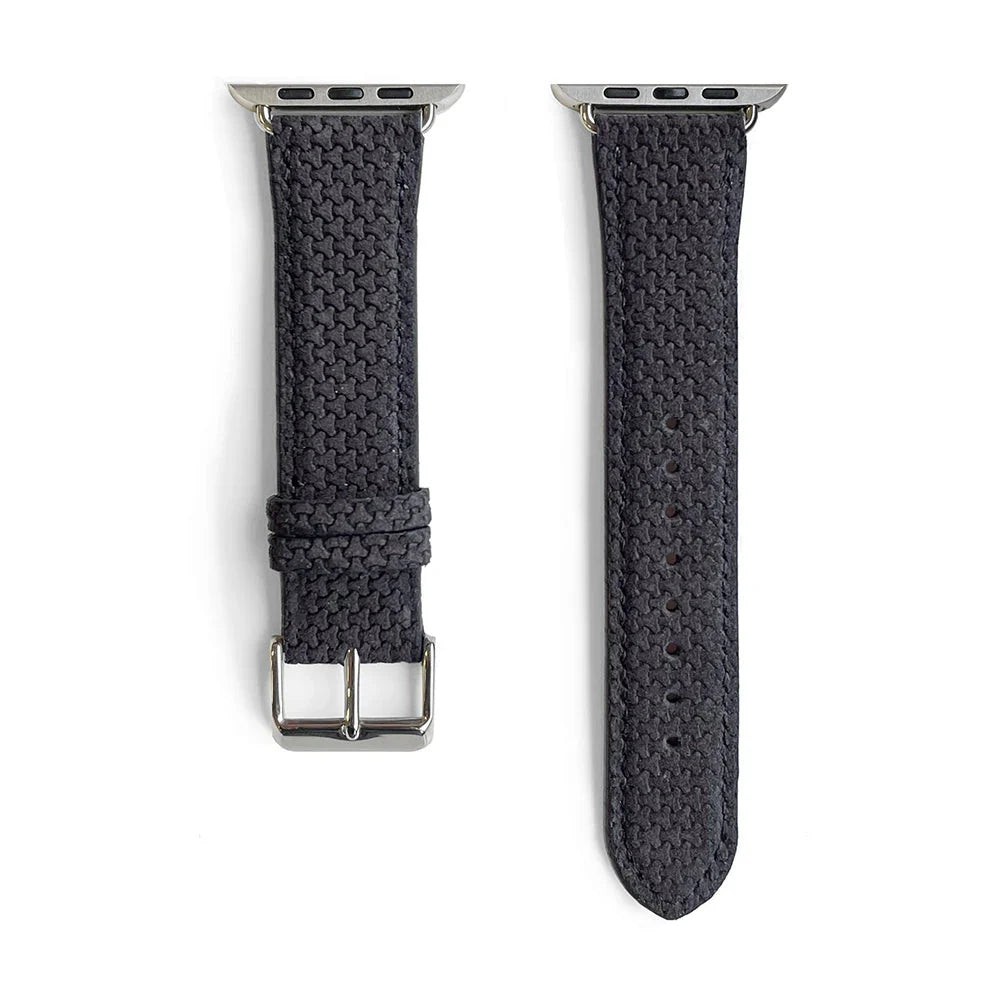 Le Graphite | Textured Genuine Leather Band (carbon fiber effect) - quickz - it